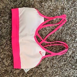 Pink nike sports bra